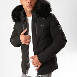 Bon marché ✨ Doudoune Chauffante Capuche Fourrure Val D'Isère Noir de Comme Des Loups 💯