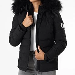 Acheter ✔️ Doudoune Chauffante Capuche Fourrure Femme Budapest Noir de Comme Des Loups ✔️