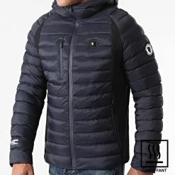 Nouveau 🎁 Doudoune Chauffante Capuche Meribel Premium Bleu Marine de Comme Des Loups ⭐
