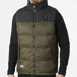 Grosses soldes ❤️ Doudoune Sans Manches Chauffante Lisbonne Vert Kaki Noir de Comme Des Loups ✨