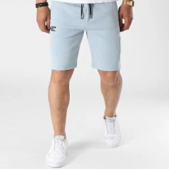 Coupon ❤️ Short Jogging Manhattan2 Bleu Clair de Comme Des Loups ✨ -Comme Des Loups Soldes comme des loups 317066 SHORT MANHATTAN2 BLEU BLANC 20220502T161548 03