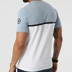 Remise 🛒 Tee Shirt Manhattan2 Blanc Bleu Clair de Comme Des Loups 😀 -Comme Des Loups Soldes comme des loups 317119 TSHIRT MANHATTAN2 BLEU BLANC 20220505T155621 04