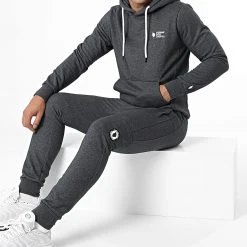 Grosses soldes ✨ Ensemble De Survêtement Manhattan Gris Anthracite Chiné de Comme Des Loups ❤️