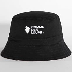 Coupon ⭐ Bob Réversible Logo Noir Rose de Comme Des Loups ❤️ -Comme Des Loups Soldes comme des loups 319791 BOB PINK BLACK 20220518T154630 04