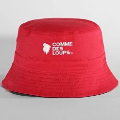 Tout neuf ⌛ Bob Réversible Logo Noir Rouge de Comme Des Loups 🔔 -Comme Des Loups Soldes comme des loups 319792 BOB RED BLACK 20220518T160507 03