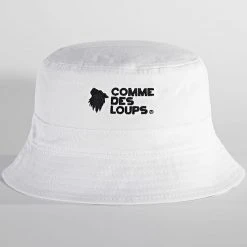 Remise ⭐ Bob Réversible Logo Blanc Beige de Comme Des Loups ✔️ -Comme Des Loups Soldes comme des loups 319793 BOB BEIGE WHITE 20220518T154651 02