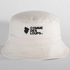Remise ⭐ Bob Réversible Logo Blanc Beige de Comme Des Loups ✔️ -Comme Des Loups Soldes comme des loups 319793 BOB BEIGE WHITE 20220518T154654 04