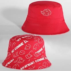 Coupon 👍 Bob Réversible Naruto Akatsuki 003 Rouge de Comme Des Loups ⌛