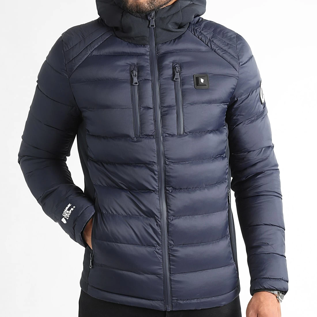 Grosses soldes ⌛ Doudoune Chauffante Capuche Mont Blanc Bleu Marine de Comme Des Loups 👏 5 Grosses soldes ⌛ Doudoune Chauffante Capuche Mont Blanc Bleu Marine de Comme Des Loups 👏 – Image 3