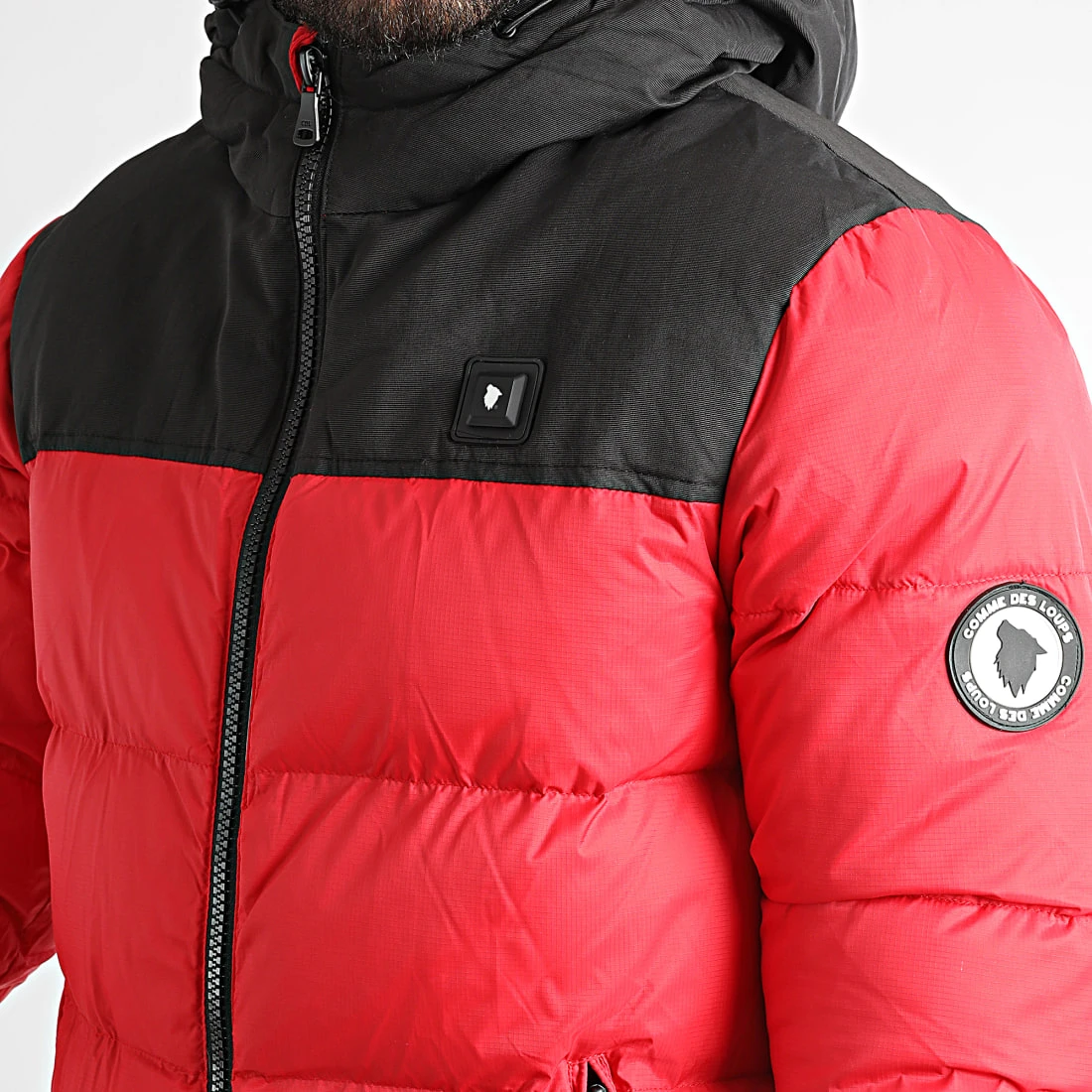 Remise 👏 Doudoune Chauffante Capuche Megeve Premium Rouge Noir de Comme Des Loups 💯 6 Remise 👏 Doudoune Chauffante Capuche Megeve Premium Rouge Noir de Comme Des Loups 💯 – Image 4