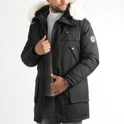 Remise 🔥 Parka Fourrure Chauffante Premium Antartic Noir de Comme Des Loups 😍