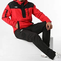 Grosses soldes ⭐ Ensemble De Survetement Harlem Rouge Noir de Comme Des Loups 🤩