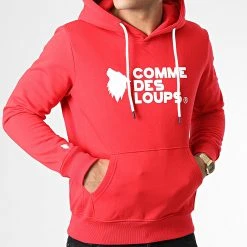 Remise 😉 Sweat Capuche Rio Rouge de Comme Des Loups ⌛ -Comme Des Loups Soldes comme des loups 340689 SWEAT RIO ROUGE 20221028T115025 03