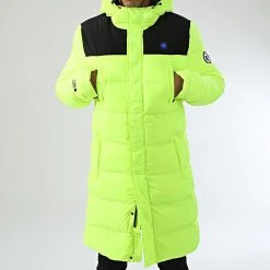 Budget 🎉 Doudoune Capuche Longue Chauffante Alaska Jaune Fluo de Comme Des Loups 🌟