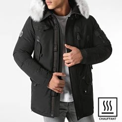 Meilleure vente ⌛ Parka Chauffante Copenhagen Noir Gris de Comme Des Loups ✨