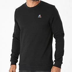 Nouveau 😍 Sweat Crewneck Essential N3 2120204 Noir de Le Coq Sportif 😍