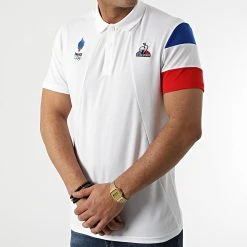 Meilleure affaire ✨ Polo A Manches Courtes Equipe De France Olympique Hiver 22 2210049 Blanc de Le Coq Sportif 🌟 -Comme Des Loups Soldes le coq sportif 293105 2210049 20211210T160126 03