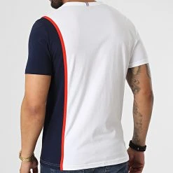 Top 10 🤩 Tee 🥰 Shirt 2220286 Blanc Bleu Marine de Le Coq Sportif ✔️ -Comme Des Loups Soldes le coq sportif 322068 2220286 20220613T154319 04