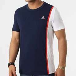 Grosses soldes 🌟 Tee Shirt Tricolore 2220287 Bleu Marine de Le Coq Sportif ✔️ -Comme Des Loups Soldes le coq sportif 322069 2220287 20220610T144101 01