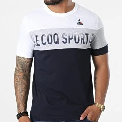 Promo ⌛ Tee 🧨 Shirt 2220296 Bleu Marine Blanc de Le Coq Sportif 🎉 -Comme Des Loups Soldes le coq sportif 323072 2220296 20220630T152519 03