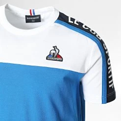 Promo ❤️ Tee 😍 Shirt Enfant 2210505 Blanc Bleu de Le Coq Sportif 🎁 -Comme Des Loups Soldes le coq sportif 326709 2210505 20220708T160223 02