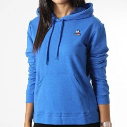 Offres 👏 Sweat Capuche Femme 2210526 Bleu Chiné de Le Coq Sportif ✔️