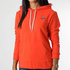 Grosses soldes ✔️ Sweat Capuche Femme 2210800 Orange de Le Coq Sportif ⌛ -Comme Des Loups Soldes le coq sportif 326730 2210800 20220713T152923 03