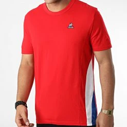 Nouveau ✔️ Tee ⌛ Shirt Tricolore 2210809 Rouge de Le Coq Sportif ✔️