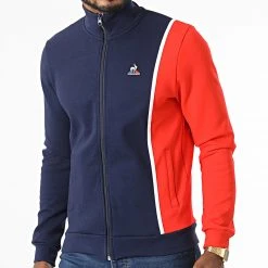 Coupon 🛒 Veste Zippée Tricolore 2220290 Bleu Marine Rouge de Le Coq Sportif 👍