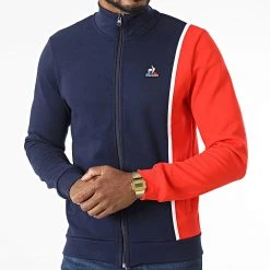 Coupon 🛒 Veste Zippée Tricolore 2220290 Bleu Marine Rouge de Le Coq Sportif 👍 -Comme Des Loups Soldes le coq sportif 332077 2220290 20220811T154954 03