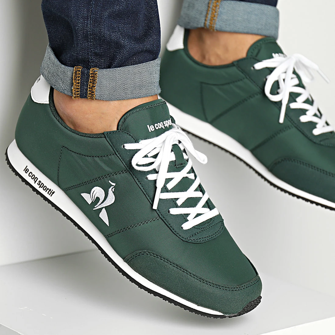 Tout neuf 😍 Baskets Racerone 2220383 Trekking Green Optical White de Le Coq Sportif 🔔 3 Tout neuf 😍 Baskets Racerone 2220383 Trekking Green Optical White de Le Coq Sportif 🔔